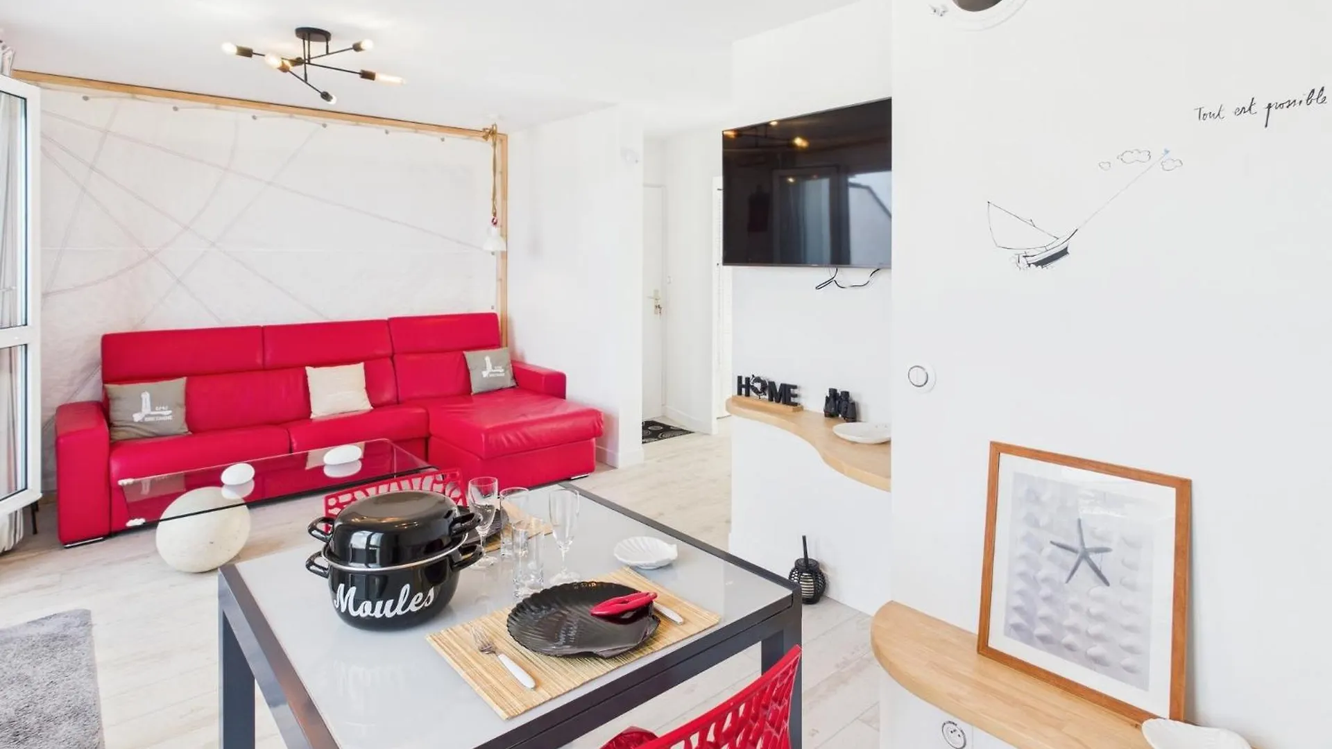 Apartment -Ar Men- T2 Avec Terrasse Vue Mer - Plage A 50M Concarneau France